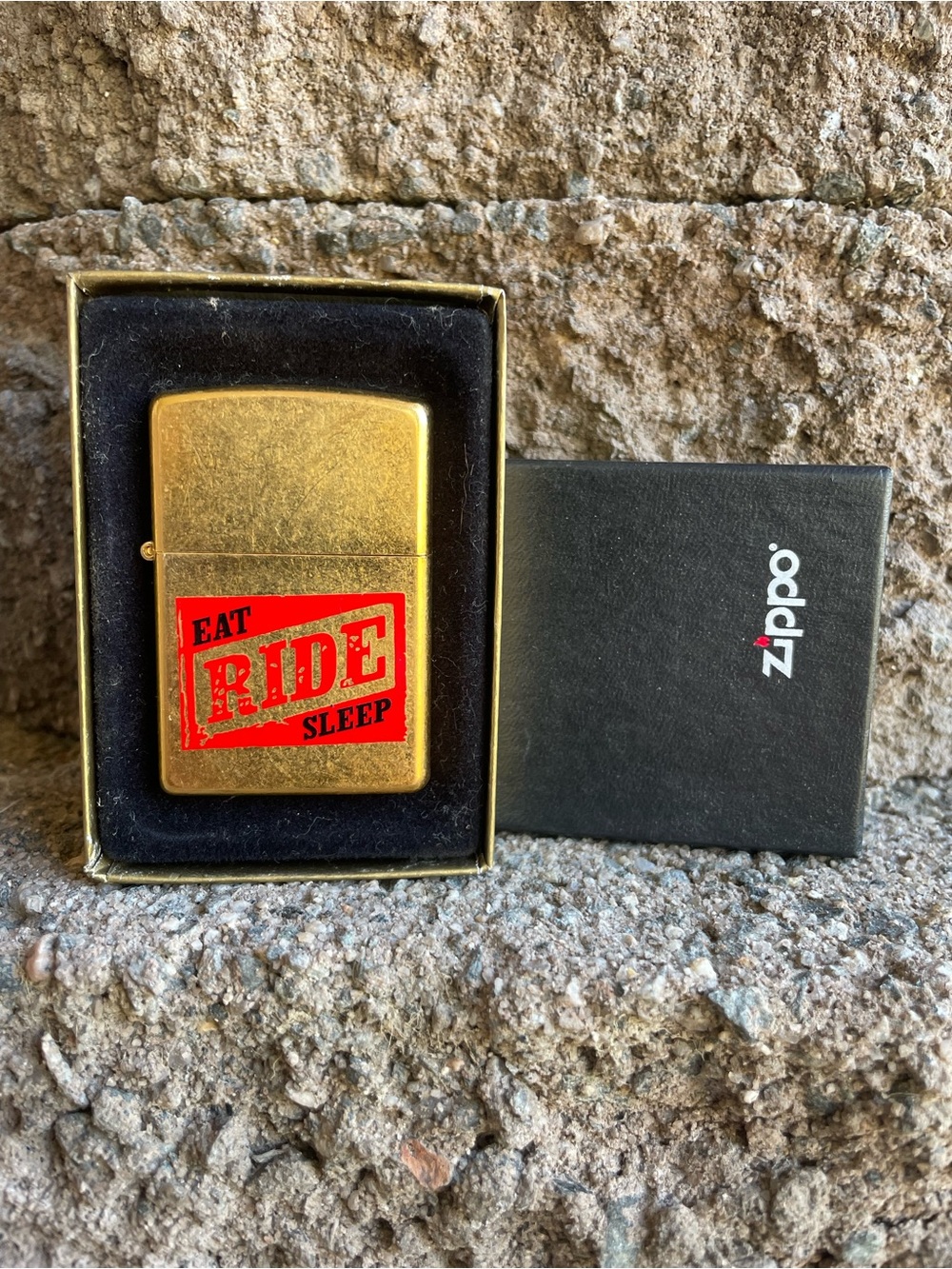 Vintage Marlboro "Eat, Ride, Sleep" Zippo Lighter
